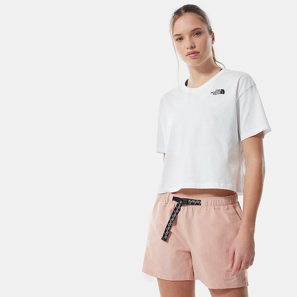 The North Face Cropped Simple Dome Γυναικεια T Shirt - Ασπρα (DVJC56179)